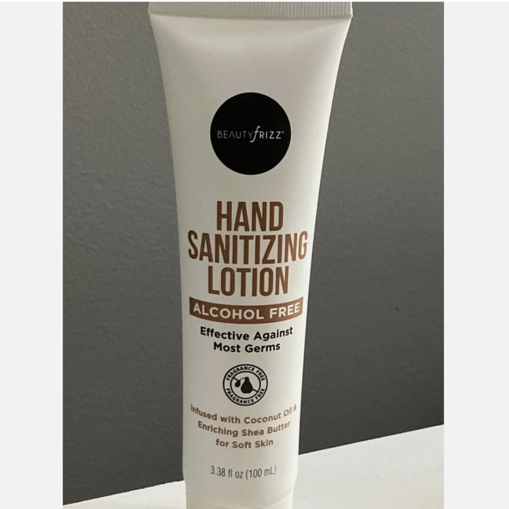 BEAUTY FRIZZ HAND SANITIZING LOTION COCONUT-ALCOHOL FREE-3.38 fl oz / 100 ml-NEW